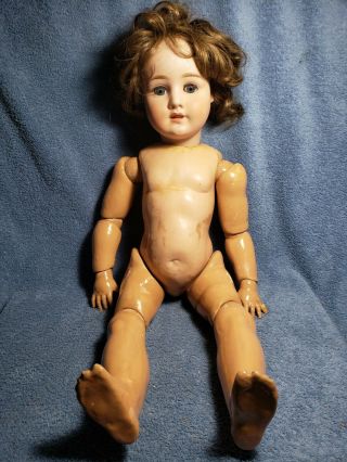 Antique German Simon Halbig Bisque Doll 914 13 Blue Sleep Eyes 26in