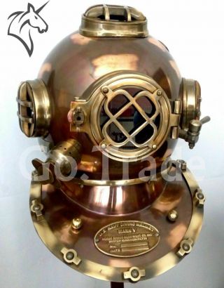 Vintage Boston Copper Morse Antique Brass Scuba Sca Divers Sea Diving Helmet Sca