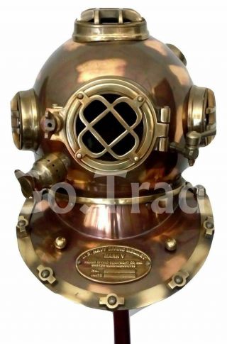 Vintage Boston Copper Morse Antique Brass Scuba SCA Divers Sea Diving Helmet SCA 2