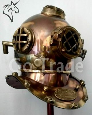 Vintage Boston Copper Morse Antique Brass Scuba SCA Divers Sea Diving Helmet SCA 3
