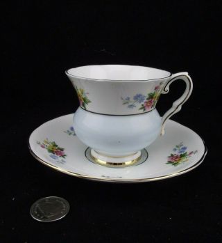 Royal Stafford Light Robin Egg Blue Floral Cabinet Tea Cup And Saucer