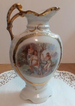 Victoria Carlsbad Austria Antique Porcelain Vase Signed And Numbered