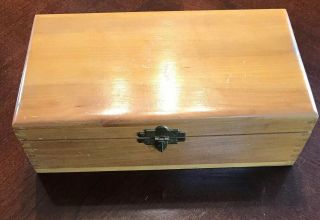 Vintage Wooden Nega File Box Storage Case 9 Inches By 5 Inches By 3 Inches