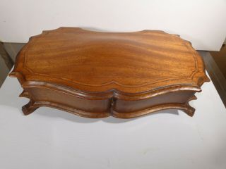 Art Deco Carved Big Cherry Wood Arch Top Box