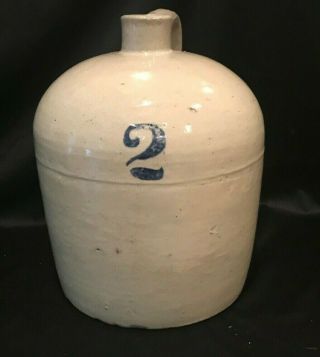 Antique Vintage 2 Gallon Stoneware Jug With Handle