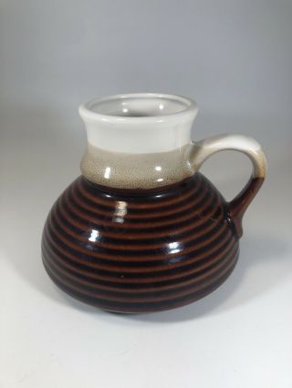 Vintage No Spill Non Slip Travel Wide Bottom Coffee Mug Cup Ceramic White Brown