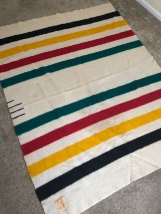 Vintage Hudson’s Bay Inc 3.  5 Point Blanket Wool Stripe Blanket