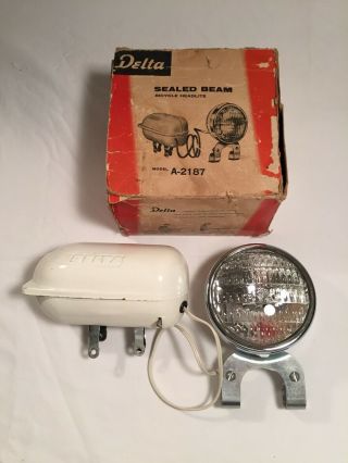 Vintage Delta Beam Headlight With Battery Box,  Model A - 2187