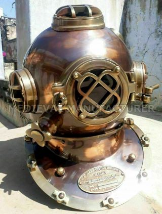Vintage Boston Brass Diving Helmet Scuba Morse Mark V Deep Sea Diving Helmet 2