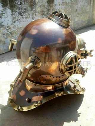 Vintage Boston Brass Diving Helmet Scuba Morse Mark V Deep Sea Diving Helmet 3