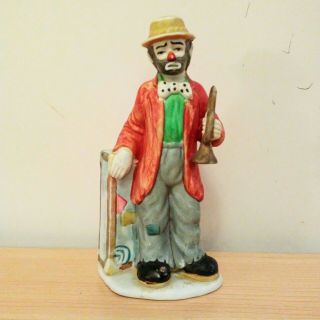 Flambro Emmett Kelly Jr Hobo Clown With Horn And Trunk Figurine