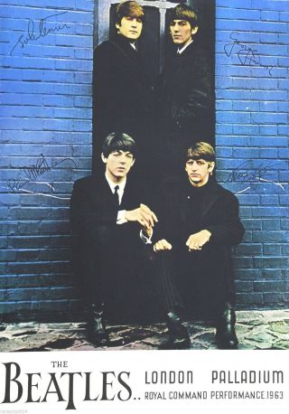 The Beatles London Palladium Vintage Concert 1963 Poster In Near