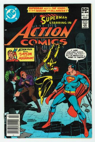 Action Comics 521 9.  0 1st Vixen Appearance Ow Pgs 1981