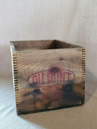 Vintage Antique Dupont Black Pellet Powder Explosives Dynamite Wood Box
