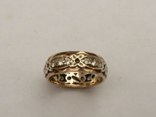 Ladies Vintage Solid 9ct Gold Full Eternity Ring Size L 16.  4mm 4.  7 Grams