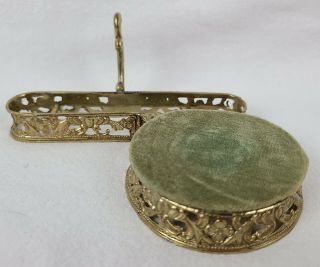 Vintage Ardalt Japan Ornate Detailed Brass Metal Cup Saucer Display Stand (c)