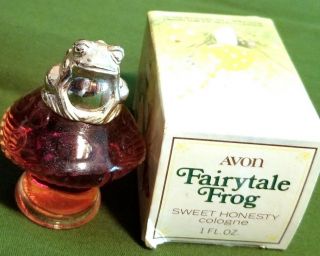 Vintage Avon Fairytale Frog Sweet Honesty Cologne 1oz Bottle Orig Box