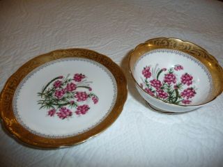 Vintage EB FOLEY 1850 BONE CHINA TEA CUP Pink White Teacup Floral Gold Trim 2