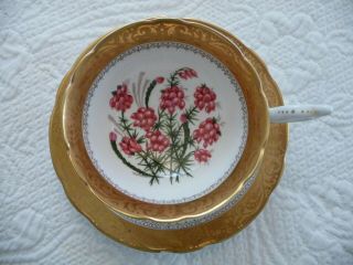Vintage EB FOLEY 1850 BONE CHINA TEA CUP Pink White Teacup Floral Gold Trim 3