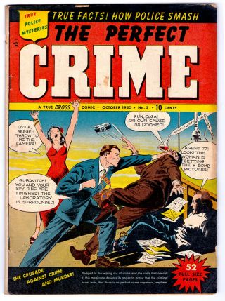 The Perfect Crime 5 In Vg/fn A 1950 Golden Age A True Cross Comic