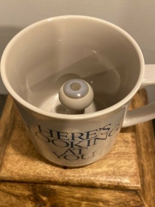 Recycled Paper Greeting Coffee Mug Here’s Looking At You - Eyeball Inside Mug