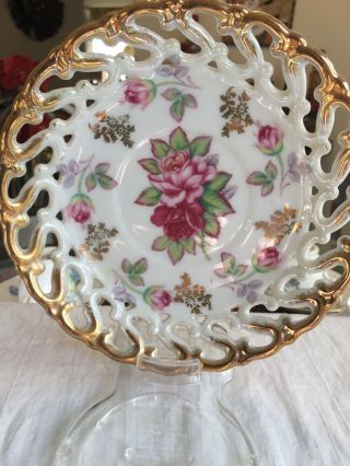 VINTAGE TEA CUP AND SAUCER ResShar SHAFFORD HAND PAINTED LUSTERWARE (RARE) 3