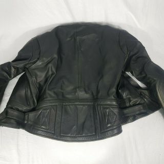 Belstaff Black Leather Biker Padded Protection Motorbike Jacket Vintage Size 46 2