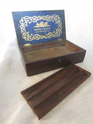 Antique Wood Box With Tray Winsor & Newton,  London