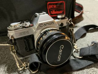 Vintage Canon Ae - 1 35mm Film Camera With Three Lenses,  2x Converter,  And Film