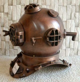 Divers Diving Helmet Brown Scuba Us Navy Mark V Full Antique Morse Vintage Gift
