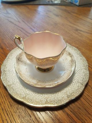 Queen Anne Bone China Tea Cup,  Saucer And Dessert Plate Set Pattern 372