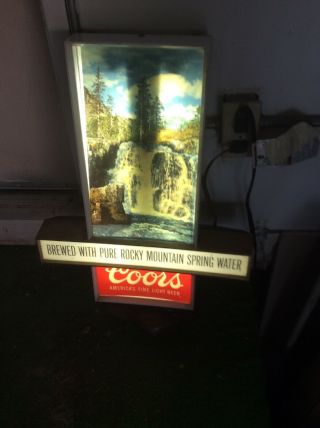 Vintage Coors Beer Shadow Box Lighted Bar Sign (rare) Lights Up As - Is