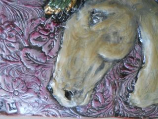 Horse Ceramic Tile Vintage Look Fantasy,  Pattern Background 7.  5 