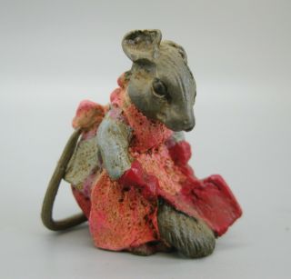 Vintage Beatrix Potter Cold Painted Metal Hunca Munca Mouse Miniature Figurine