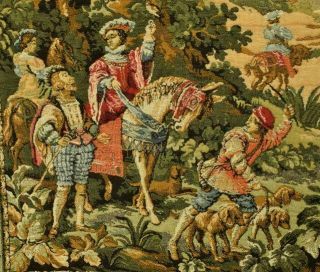 Rather Plumptious Vintage French Tapestry Wall Hanging,  Stunning Hunting Scene 3