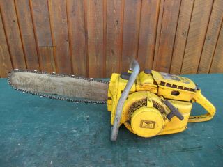 Vintage Mcculloch 1 - 41 Chainsaw Chain Saw With 18 " Bar Big Old