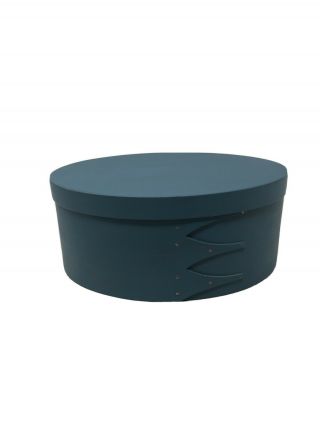 3 Finger Oval Wood Shaker/pantry Box Marked Shaker Workshops Usa Blue