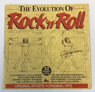 1980 The Evolution Of Rock & Roll 33 Tracks 2 X Vinyl Lp Vg,