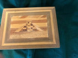 Vintage Puzzle Box Made Of Inlaid Wood