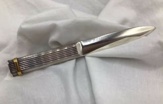 Vintage - Letter Opener - Must De Cartier - Godron With Trinity Rings,  7 1/2”