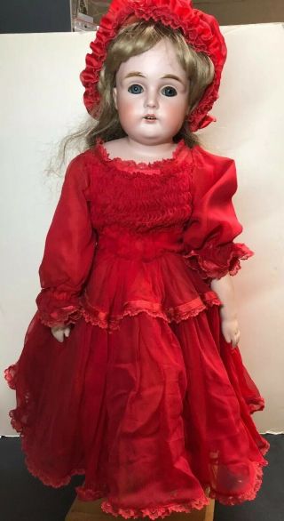 27” Antique Kestner Bisque Doll Germany 166/15 Kid Body Compo Jointed Body B
