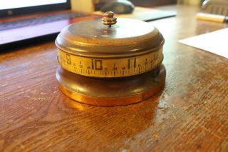 Old Unique 5 Inch Diameter Round Metal Clock Wind Up Type Maker Unknown