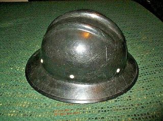 Vintage Bullard Hard Hat (black Fiberglass) Civil Defense? S&h