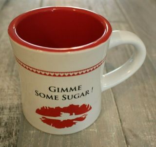 Coffee Mug Cup Gimme Some Sugar Red Lips Kiss Hearts Love Gift Valentines Day 2