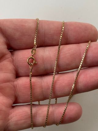 24 Inches Long Strong Vintage 9ct Gold Chain Necklace Box Link Design