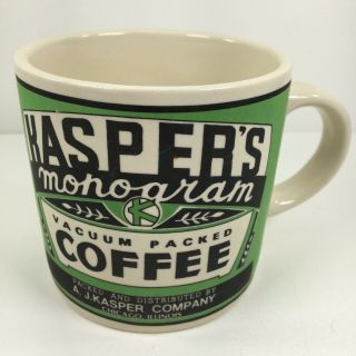 Vtg Yester Year Coffee Cup Mug Kaspers Vacuum Packed Coffee