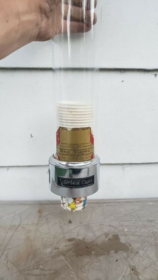Vintage Glass Dixie Vortex Paper Cup Dispenser
