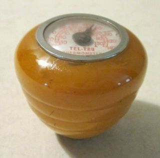 Rare Vintage Beehive Bakelite Shift Knob W/ Tel - Tru Thermometer,  Harley,  Indian