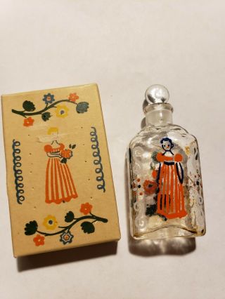 Antique Shelton " Early American " Old Spice Mini Perfume Bottle & Sachet C1936