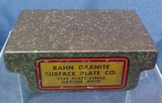 Vintage Rahn Granite Surface Plate Co.  Paperweight Dayton Ohio
